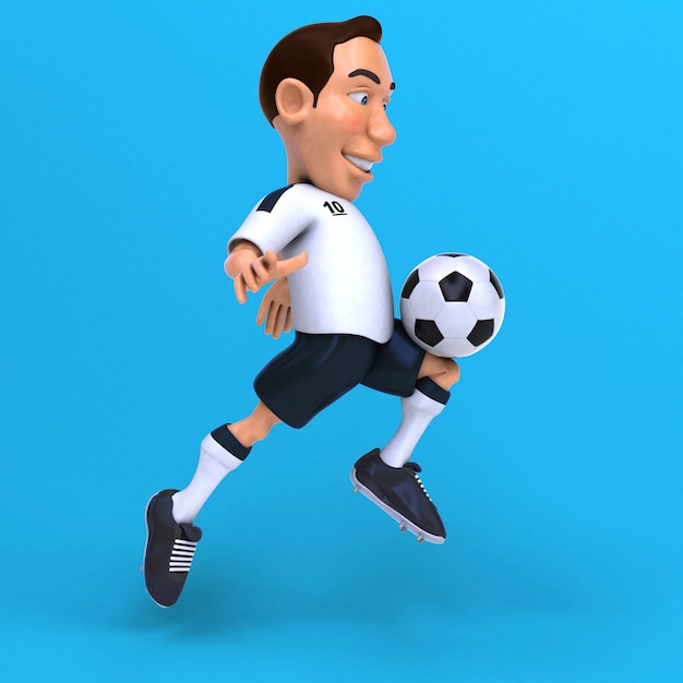 Jogador de futebol divertido - personagem 3d