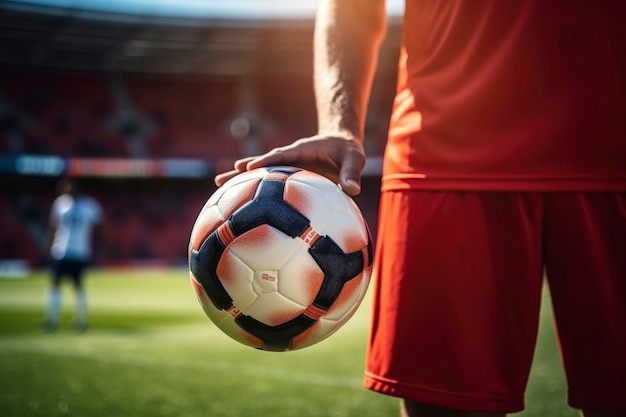 Jogador de futebol no estádio