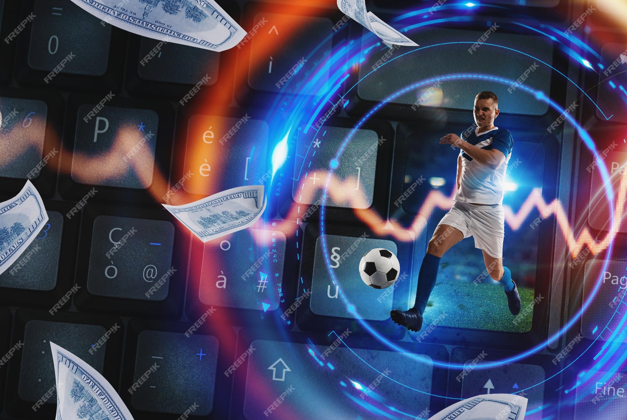 aplicativo de jogo de futebol e-sport no computador. conceito