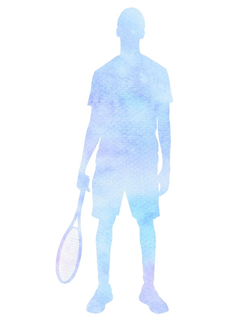 Foto jogador de tênis masculino png silhueta desporto aquarela ilustração fundo transparente