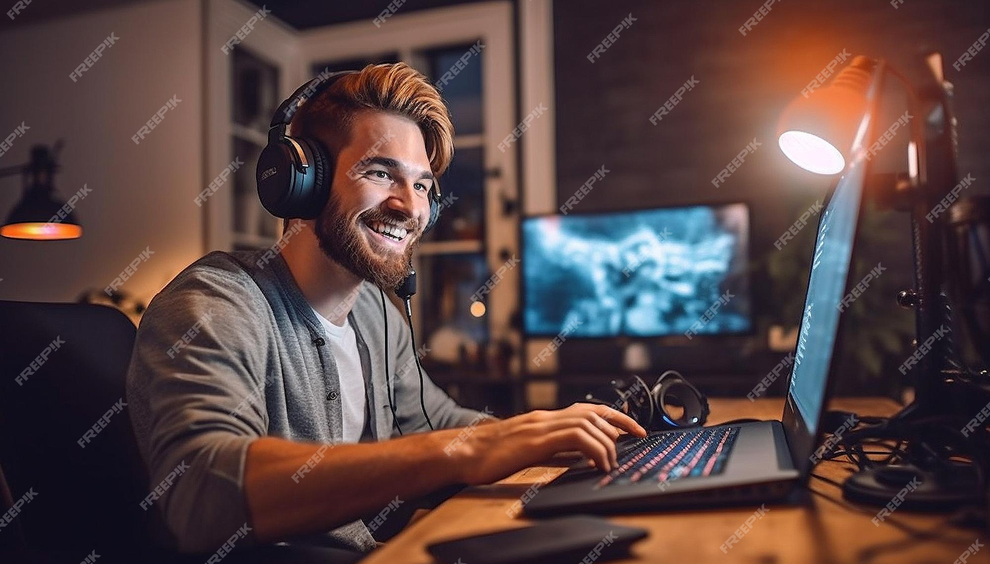 Fundo Jogador Masculino Jogando Jogo De Tiro No Pc Poderoso à Noite Foto E  Imagem Para Download Gratuito - Pngtree