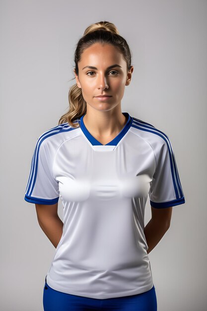 Foto jogadora de futebol feminina mockup