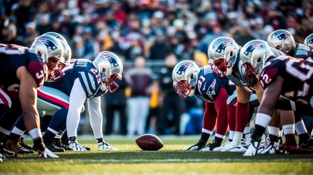 Jogadores de futebol americano em um jogo do super bowl Ilustrador AI generativo