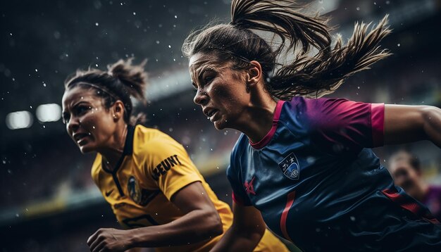 jogadores de futebol feminino mostrando as emoções compartilhadas entre os jogadores