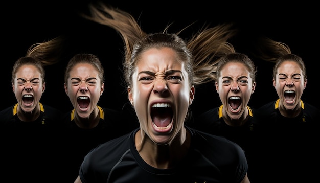 jogadores de futebol feminino mostrando as emoções compartilhadas entre os jogadores