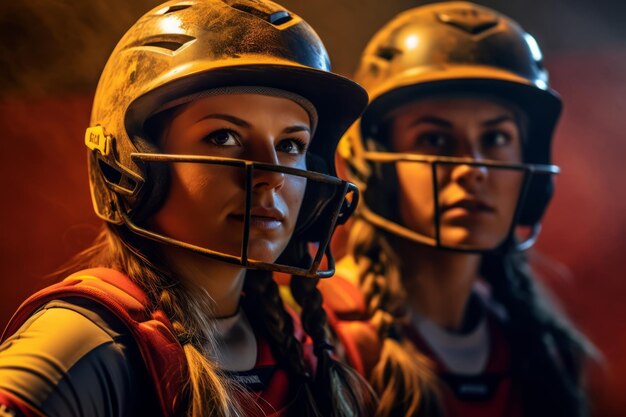 Jogadores de softball mostrando as emoções compartilhadas entre os jogadores