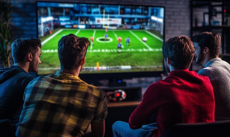 Foto jogadores jogando jogo com luz de néon