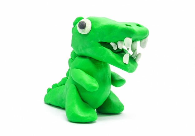 Foto jogar doh tyrannosaurus em fundo branco