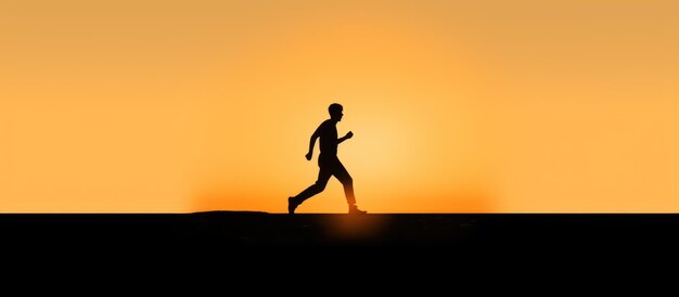 Jogger im Sonnenuntergang Silhouette Mann läuft im Sonnenundergang
