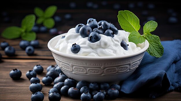Joghurt frischer Blaubeerenblau