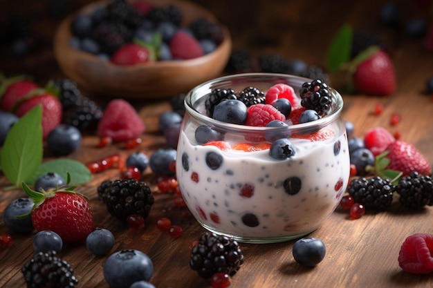 Joghurt mit gemischten Beeren