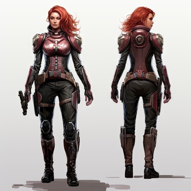 Jogo 3D Personagem de um feroz pirata espacial Capitão elemento de jogo sci-fi com armadura e arma