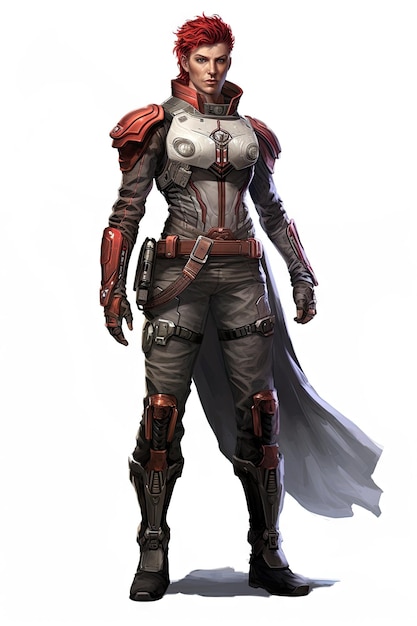 Jogo 3D Personagem de um feroz pirata espacial Capitão elemento de jogo sci-fi com armadura e arma