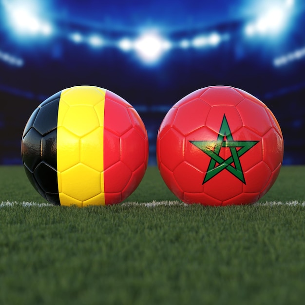 Jogo de futebol Bélgica - Marrocos