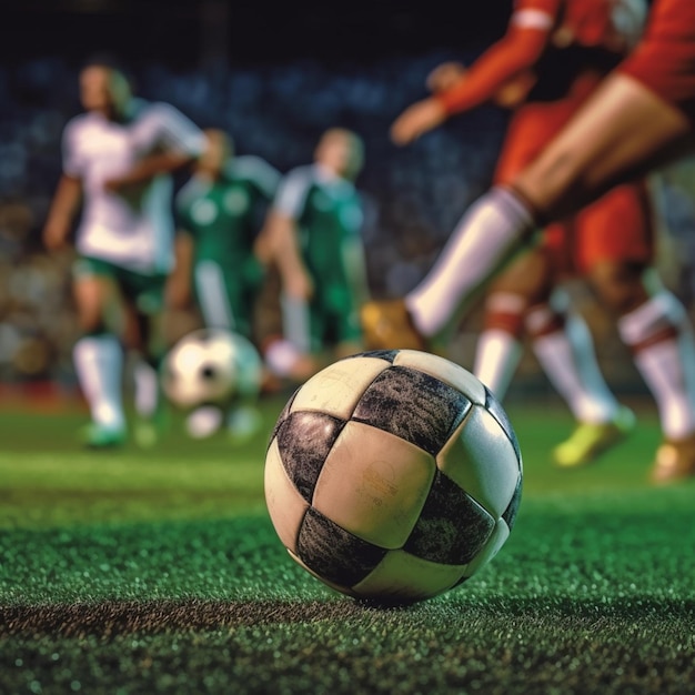 jogo de futebol chutando a bola