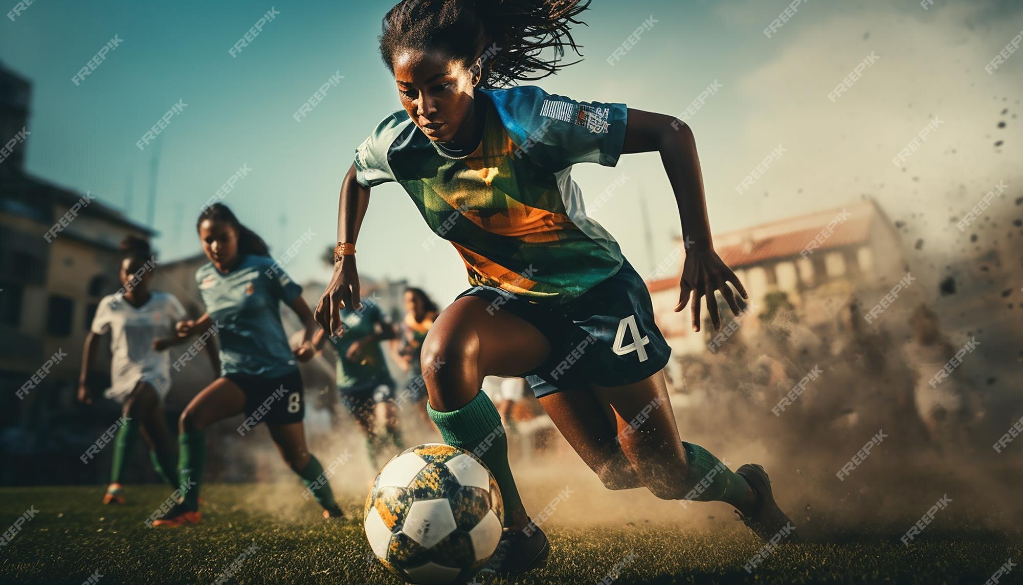 Jogo de futebol feminino no campo de futebol fotografia editorial