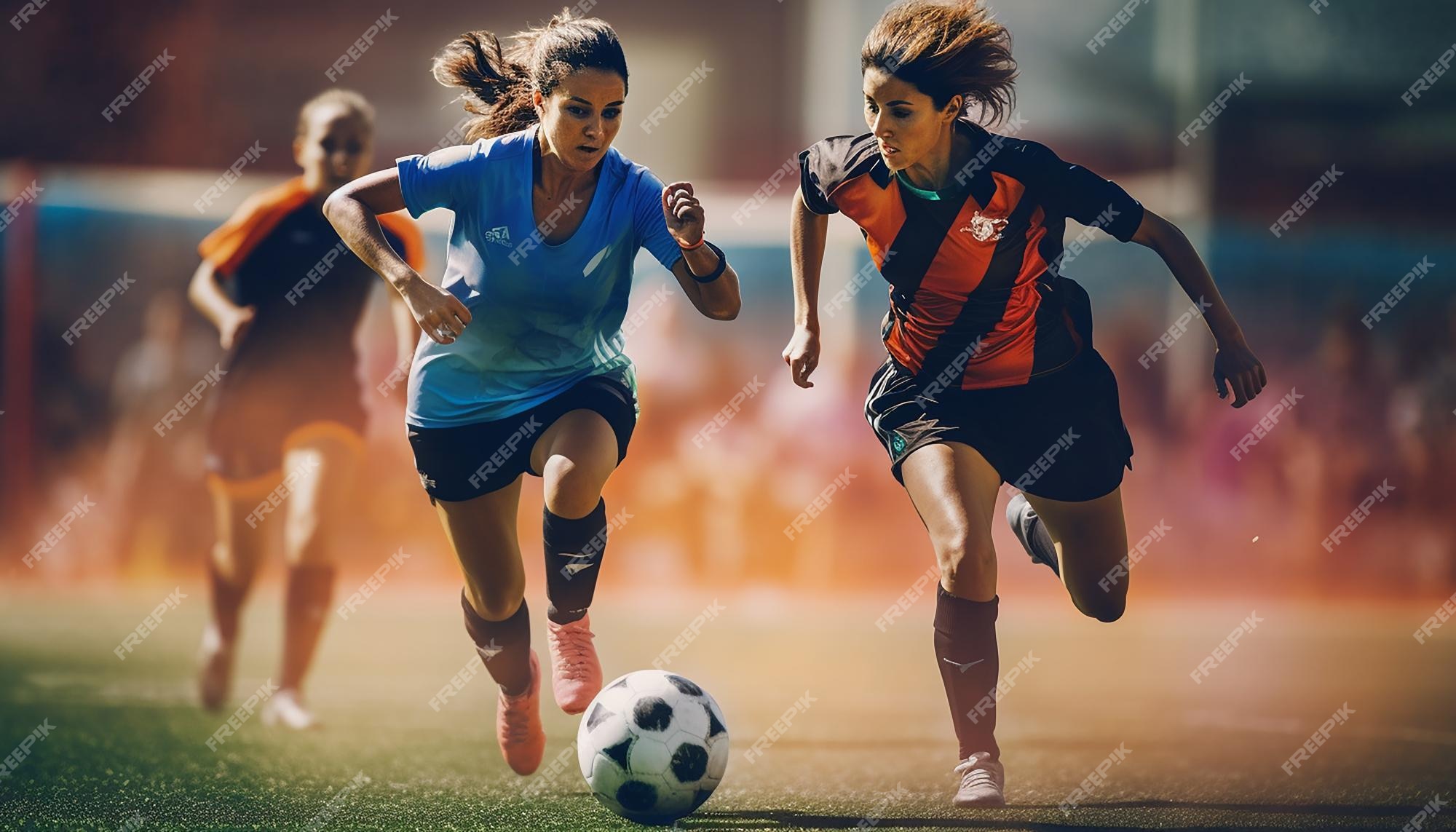 Jogo de futebol feminino no campo de futebol fotografia editorial