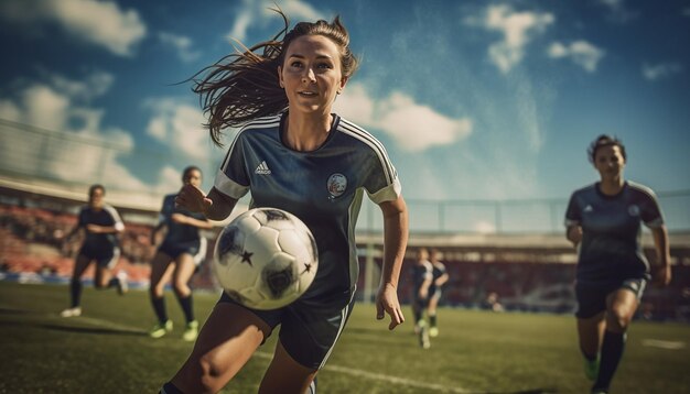 Jogo de futebol feminino no campo de futebol fotografia editorial Jogos de futebol