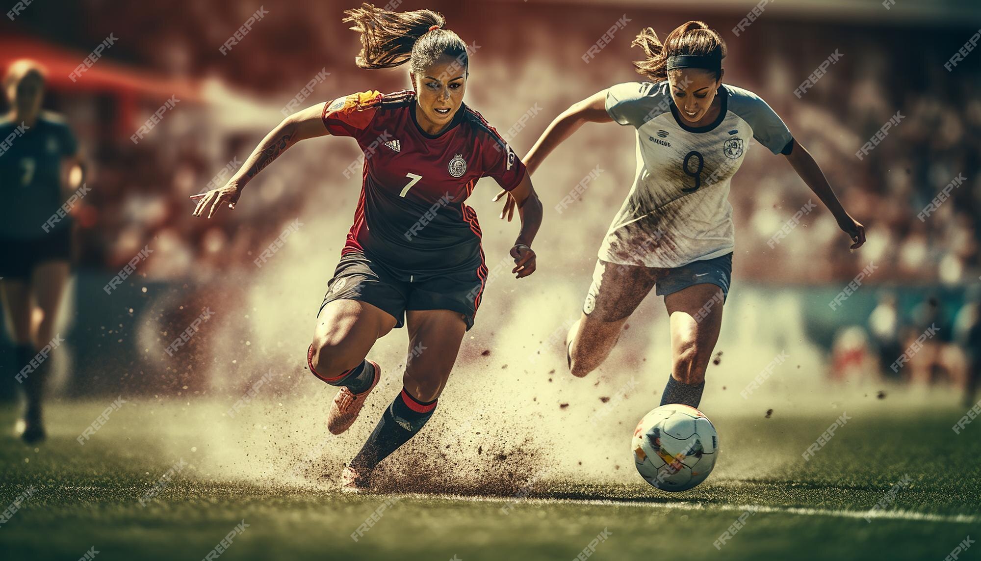 Jogo de futebol feminino no campo de futebol fotografia editorial