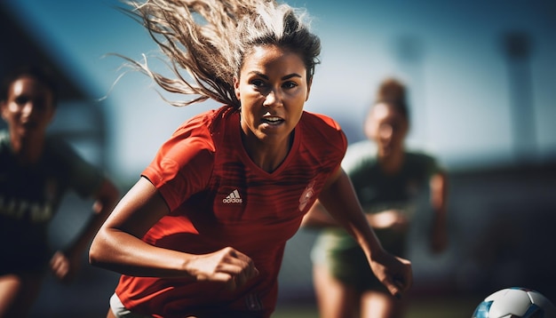 Jogo de futebol feminino no campo de futebol fotografia editorial Jogos de futebol