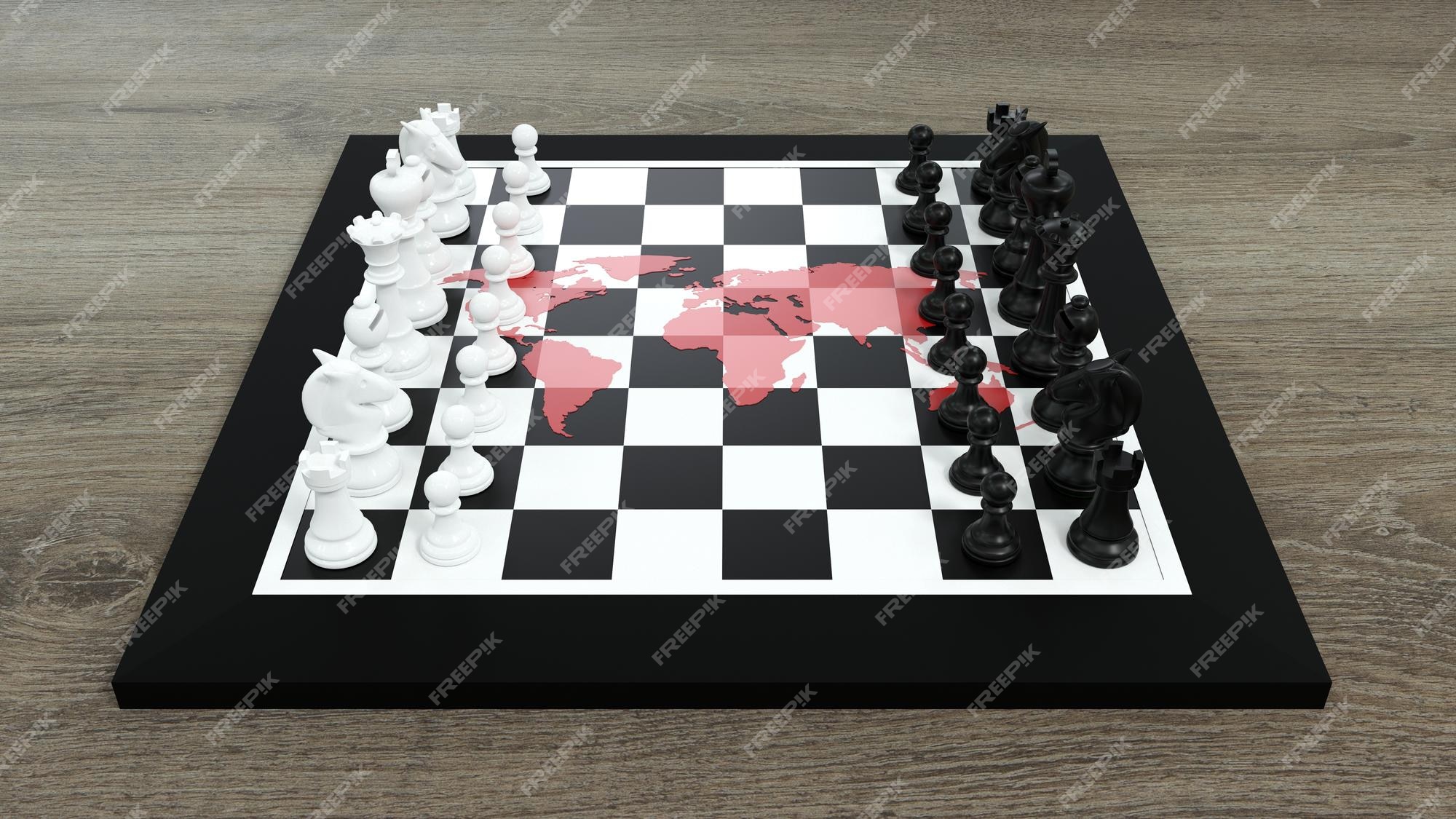 jogo de tabuleiro de xadrez as peças são coloridas com desenhos ucranianos  e russos, refletindo o jogo político internacional. renderização em 3D  6425817 Foto de stock no Vecteezy