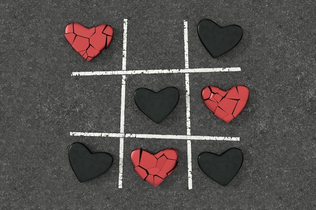 Jogo tic tac toe. renderização em 3d.