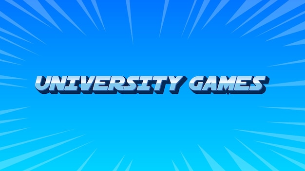 Jogos Universitários 3D Blue Text