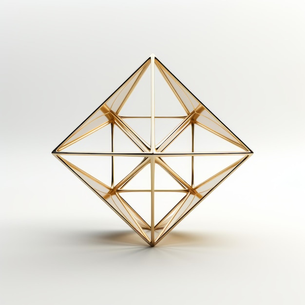 Joias de ouro cubo de geometria 3d estrutura distinta e estruturas flutuantes