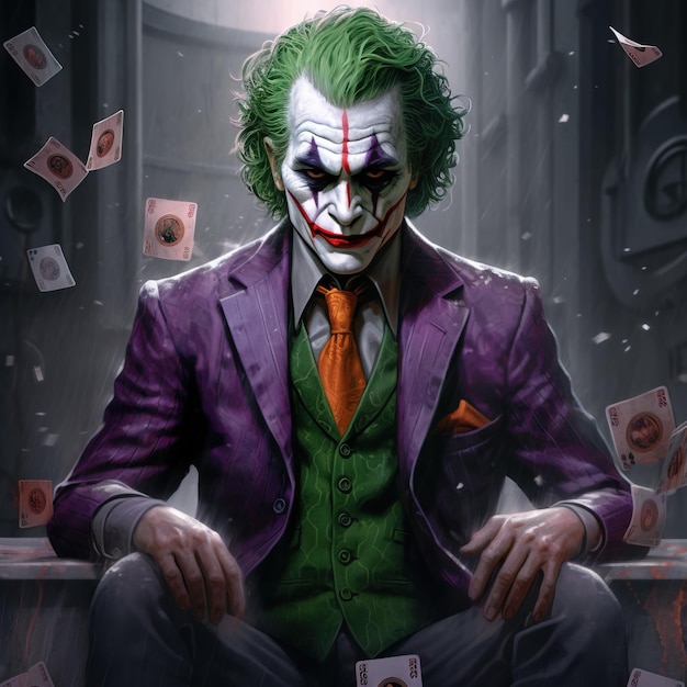 Joker personagem estilo de pintura ai imagem gerada fotorrealista