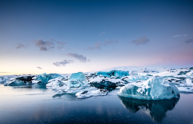 Jokulsarlon-Gletscherlagune bei Sonnenuntergang, Island