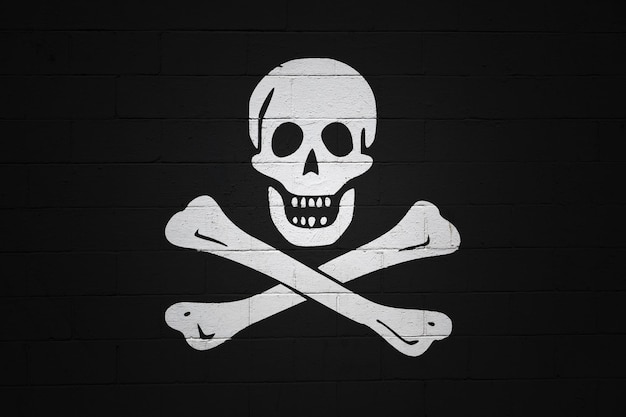 Jolly Roger Flag auf eine Wand gemalt