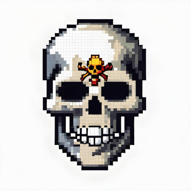 Jolly Roger Pixel Art Design Schädel Kreative Knochen