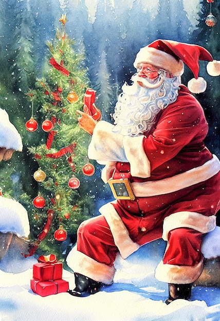 Jolly Santa Claus Estado de ánimo de Año Nuevo