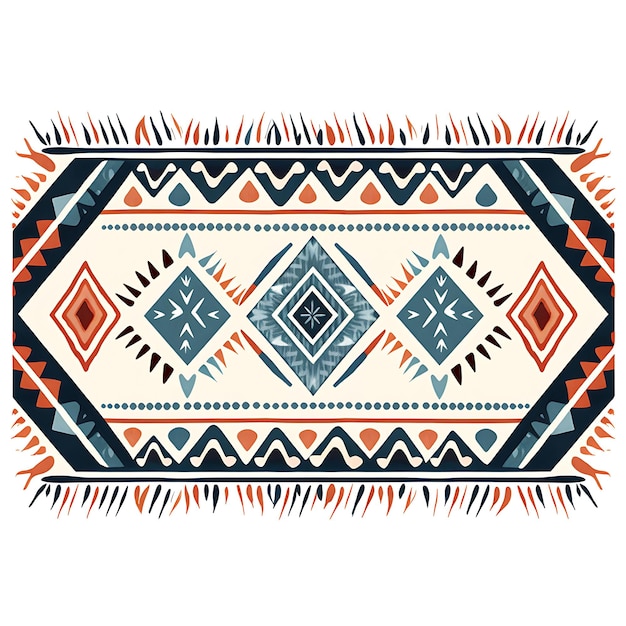 Jordanischer Beduinen-Teppich, Stammes-Design, Zick-Zack-Linien-Muster, Rec-Brokat-Motive, dekorativer Kunstrahmen