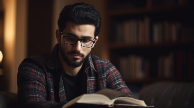 Jovem a ler um livro.