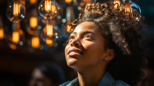 jovem africana com penteado afro