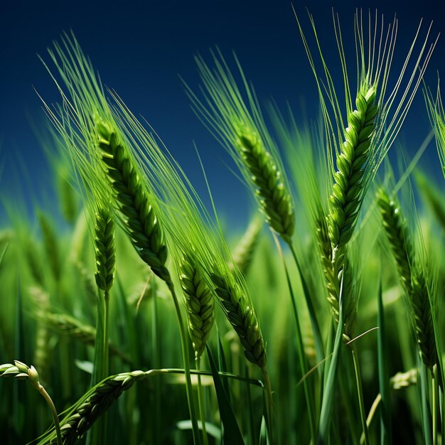 Jovem arroz em um campo verde