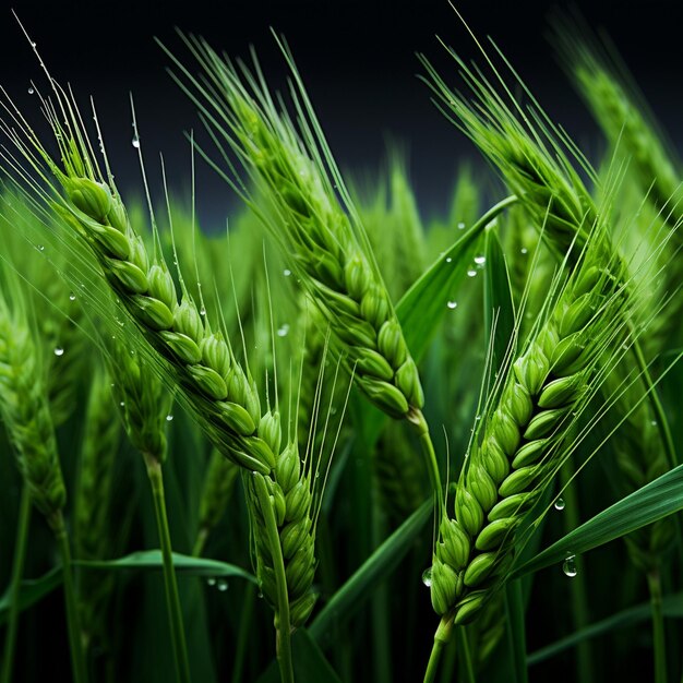 Jovem arroz em um campo verde