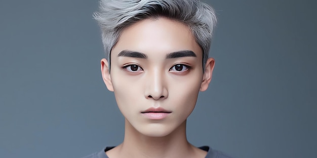 jovem asiático Maquiagem sem gênero Cosméticos masculinos Salão de beleza