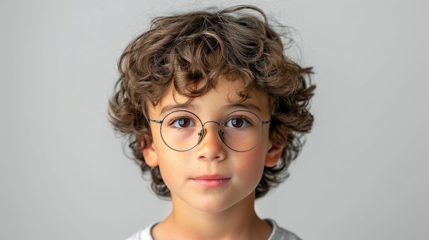 Foto jovem com óculos e cabelo encaracolado