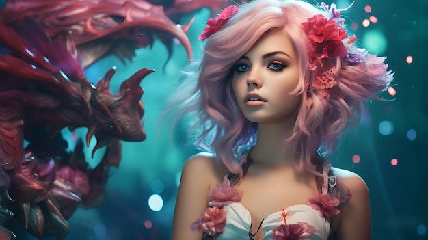 Jovem e bela mulher criando looks temáticos inspirados em jogos populares para suas transmissões