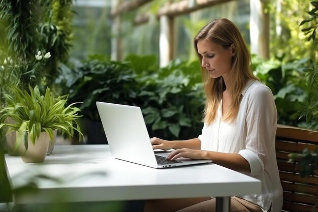 jovem estudante estudando na biblioteca da escola ela usando laptop e aprendendo on-line