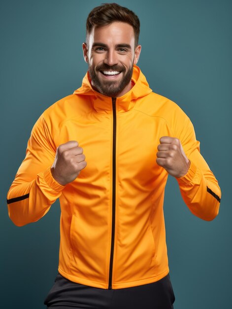 jovem europeu vestido com roupas esportivas claramente ativo e cheio de energia