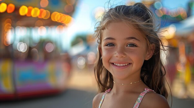 Jovem garota sorrindo para a câmera