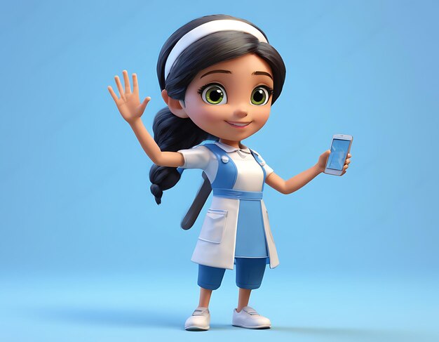Jovem médico ou enfermeiro segurando e mostrando tela de telefone em branco e mostrando o polegar para cima Pagamento digital