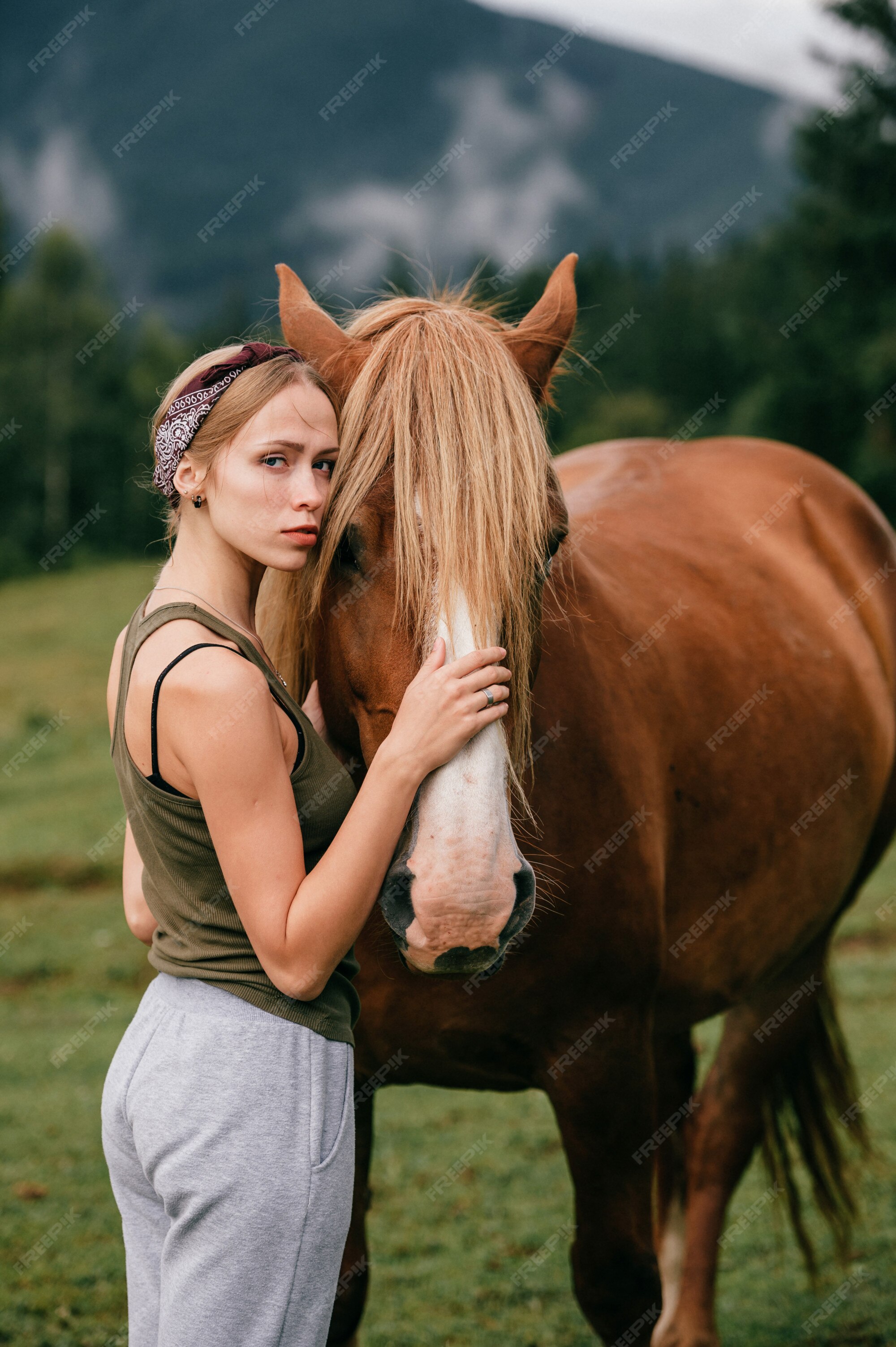 Foto de Cavalo De Frente Jóquei Menina Bonita Por Suas Rédeas Em Todo País  Em Equipamento Profissional e mais fotos de stock de Alazão - Cor de Cavalo  - iStock