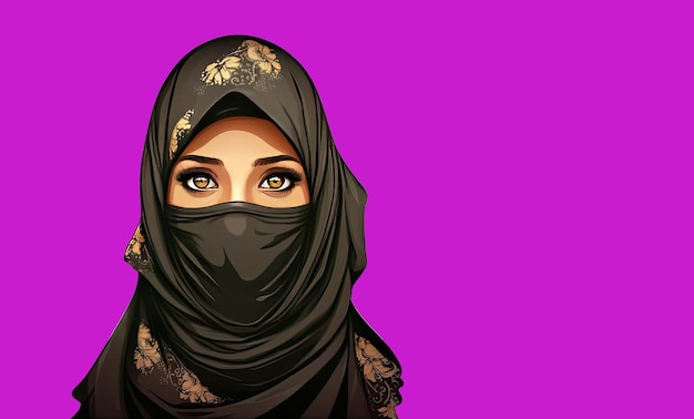 Jovem muçulmana usando hijab isolado no fundo branco Generative AI