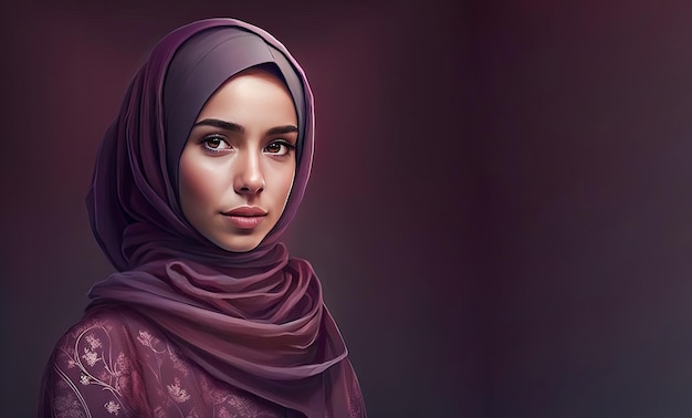 Jovem muçulmana usando hijab isolado no fundo branco Generative AI