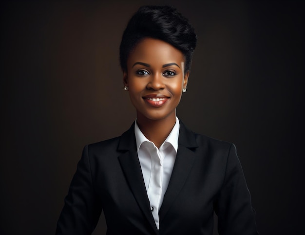 jovem mulher africana gerente líder profissional no escritório moderno corporativo portait mulher de negócios