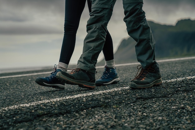 Jovem mulher e homem na Islândia